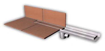Designer Bodenablaufrinne, Wandausführung zum einlegen von Fliesen, 800 mm, PZ014.800