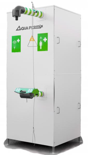 Wäremisolierte, kabelbeheizte und gefrierbeständige kombinierte Not- und Augendusche mit Warmwasserbereiter, Art.-Nr. 821100